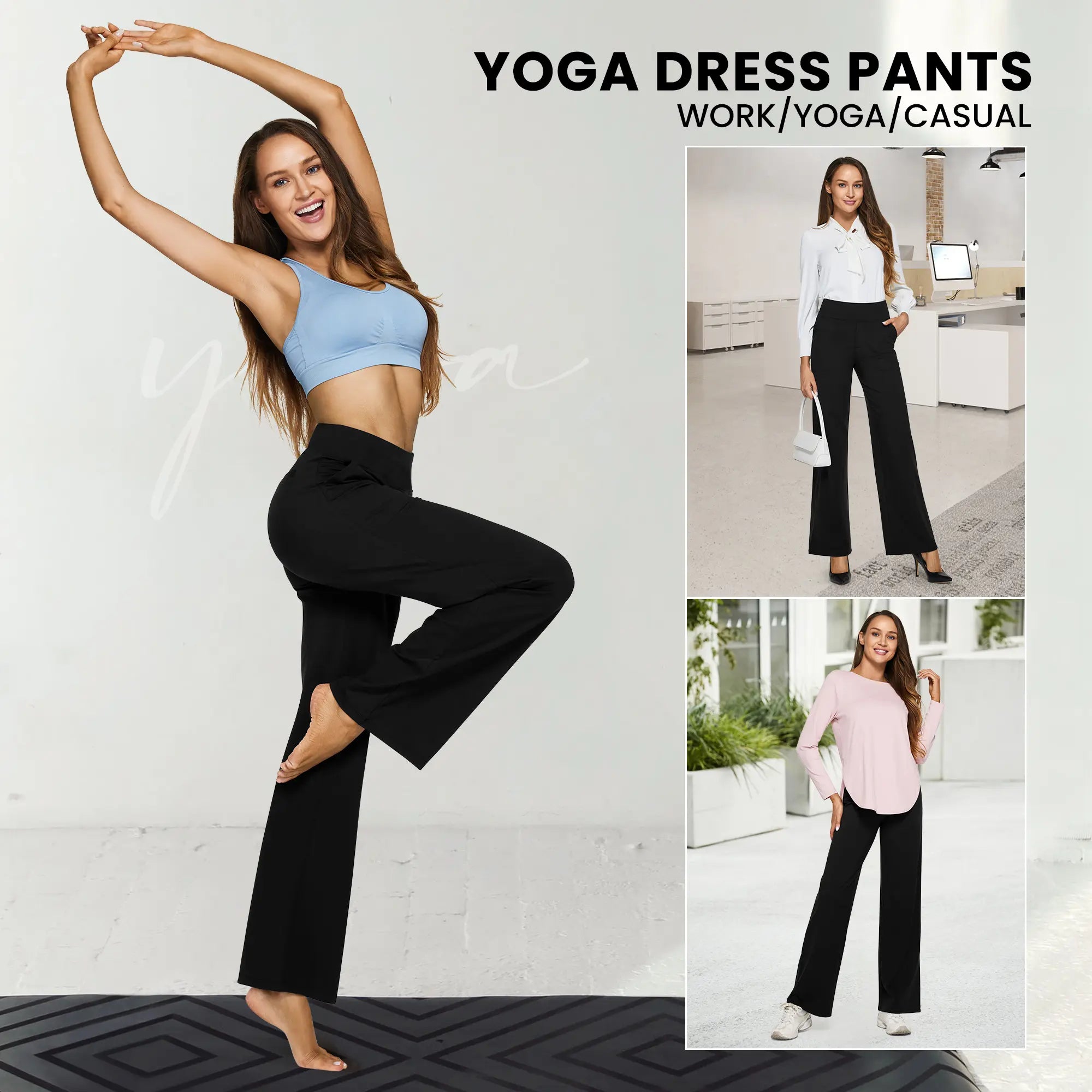 Women's High-Waist Yoga Pants with Pockets