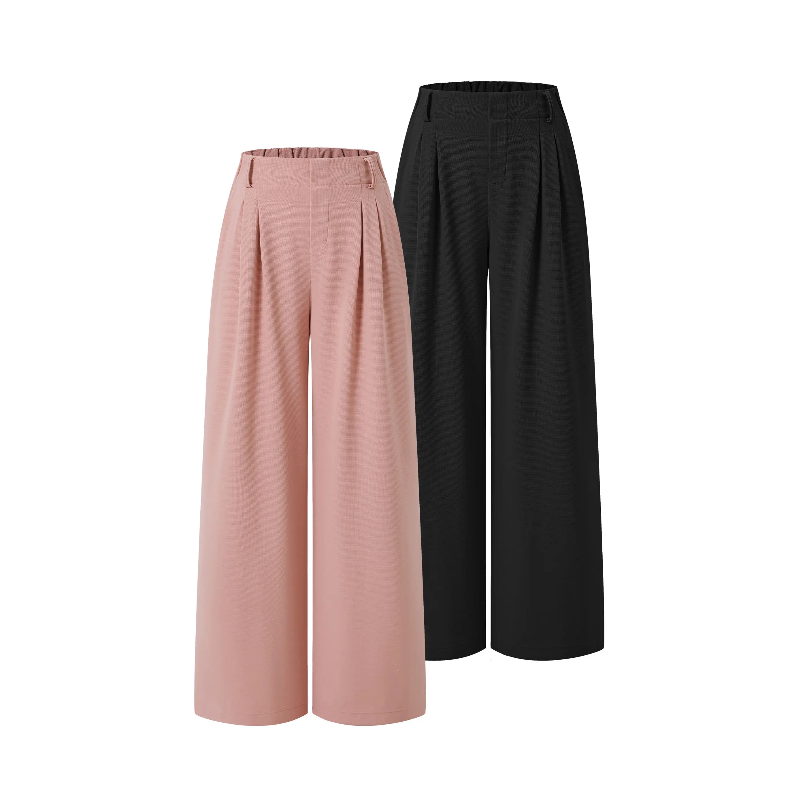 Flex High Waisted Pocket Wide Leg Waffle Work Pants