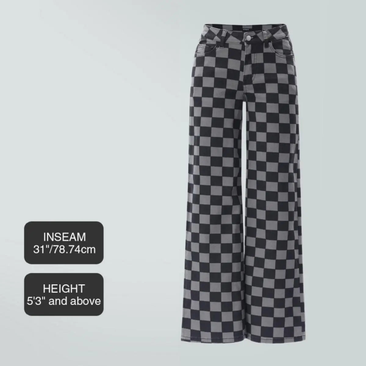 Mid-low Rise Baggy Jeans Stretchy Wide Leg for Women
