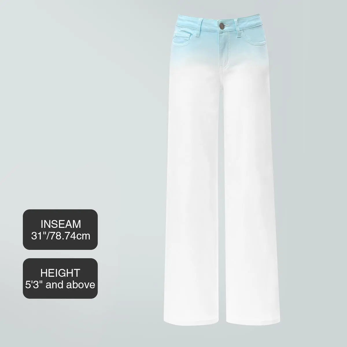 Mid-low Rise Baggy Jeans Stretchy Wide Leg for Women
