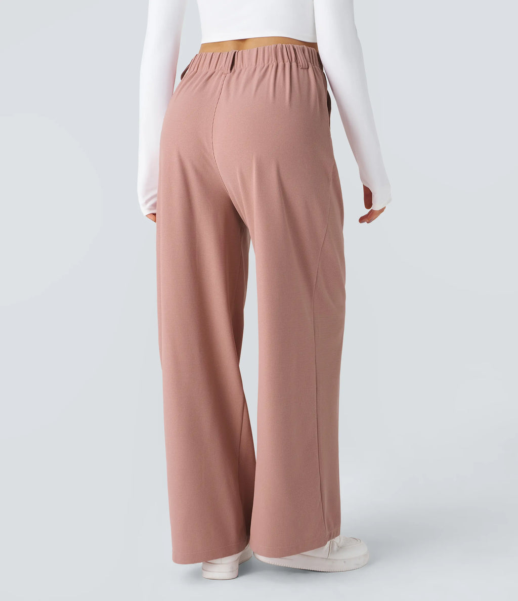 【Creator’s Pick】Halara Flex High Waisted Pocket Wide Leg Waffle Work Pants