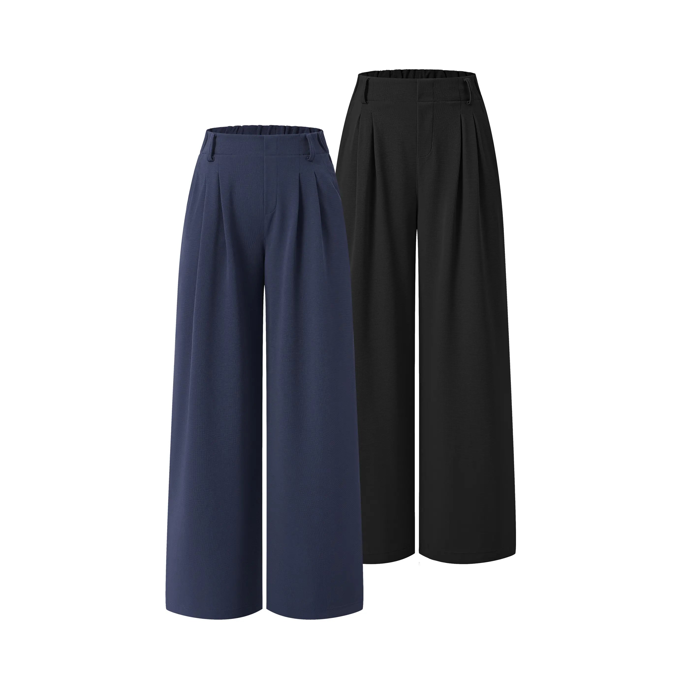 Flex High Waisted Pocket Wide Leg Waffle Work Pants
