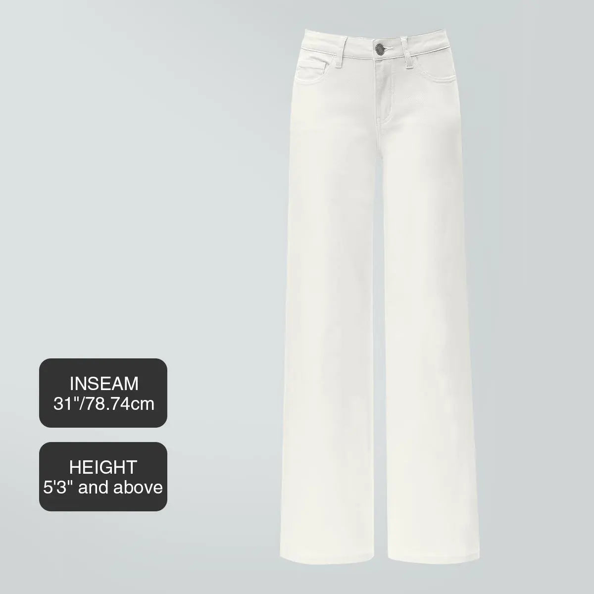 Mid-low Rise Baggy Jeans Stretchy Wide Leg for Women