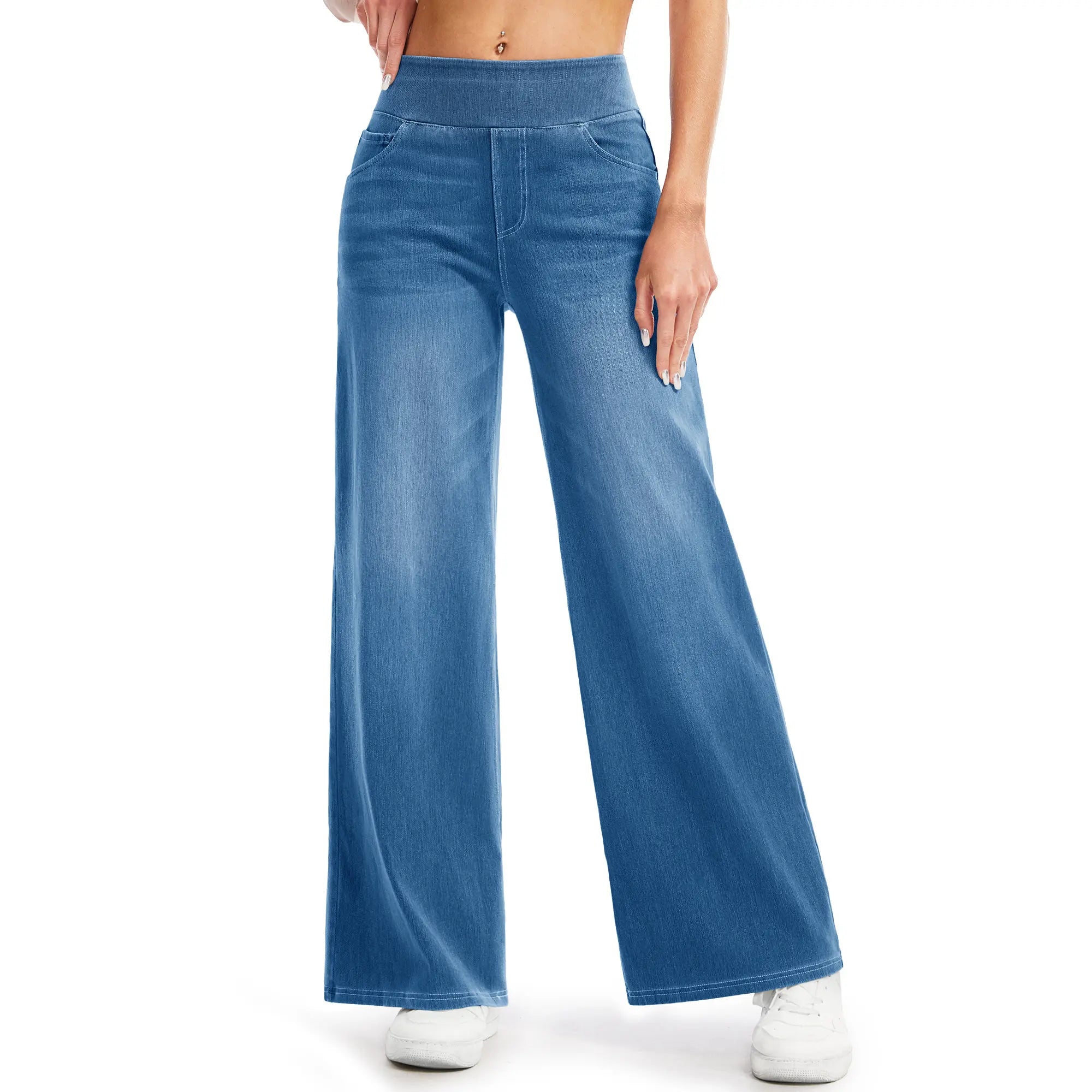 Wide Leg Stretchy Jeans for Women