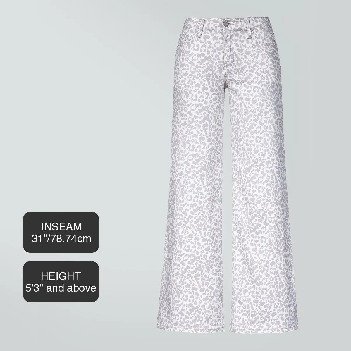 Mid-low Rise Baggy Jeans Stretchy Wide Leg for Women