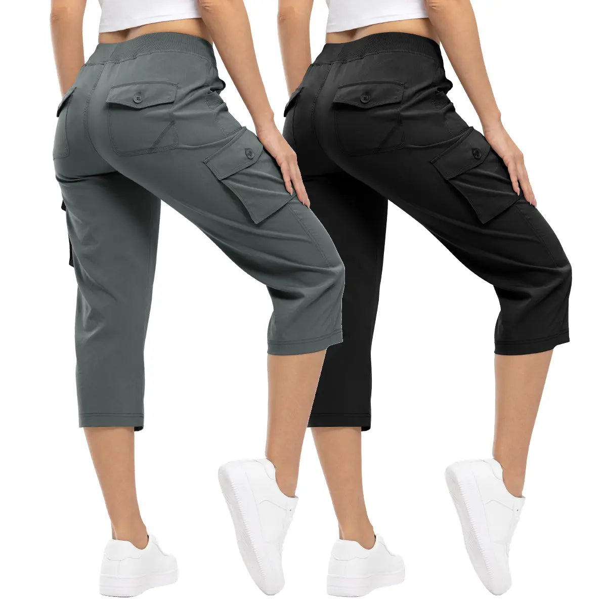 Women's Cargo Capris UP TO XXXXL Outdoor Lightweight Casual  Pants Trip Loose Shorts Summer Style Moms over 30 Comfy wear ootd Bottoms Basic Khaki  Black #outdoorfun