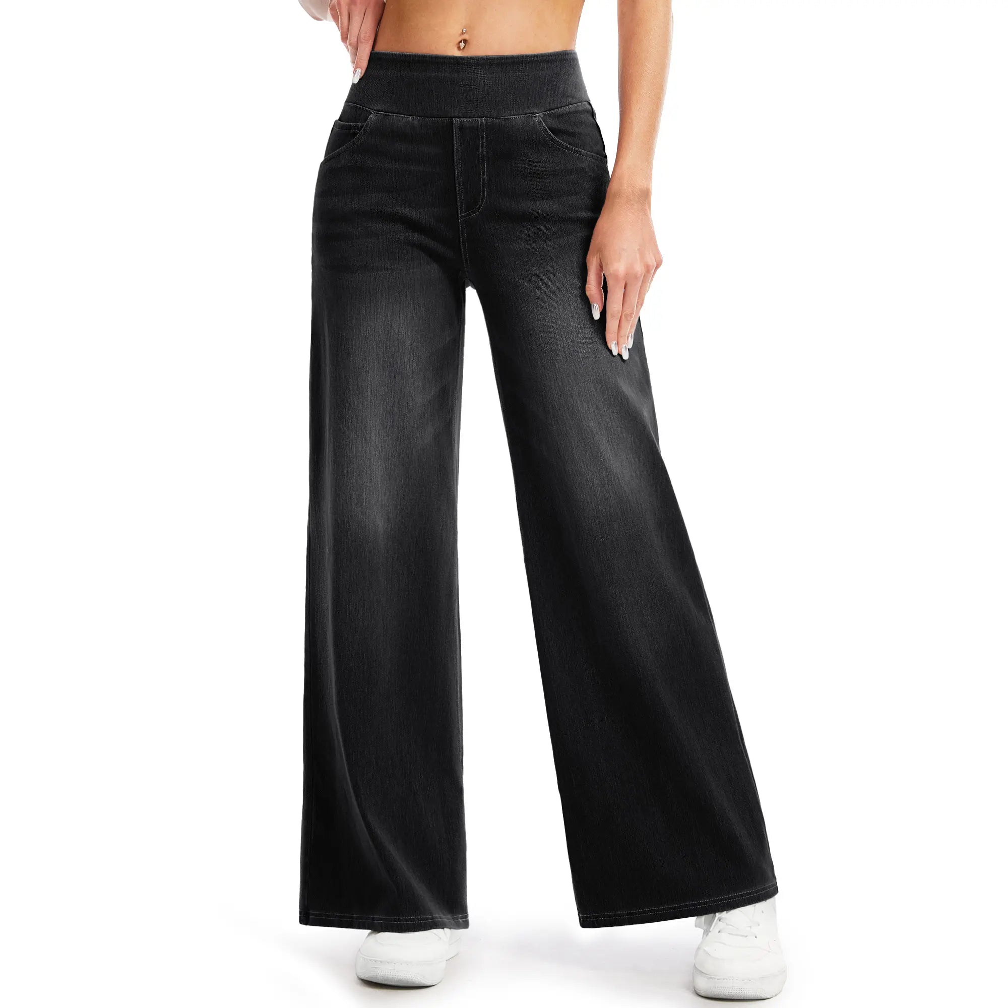Wide Leg Stretchy Jeans for Women