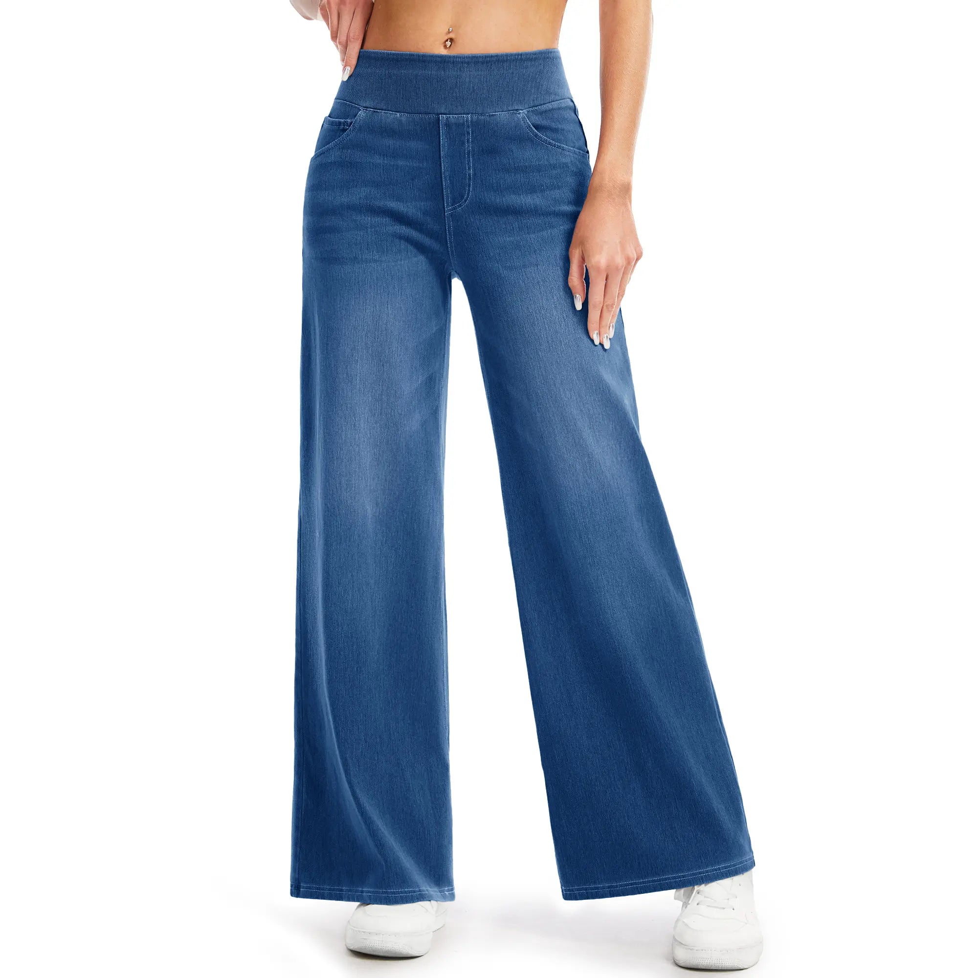 Wide Leg Stretchy Jeans for Women