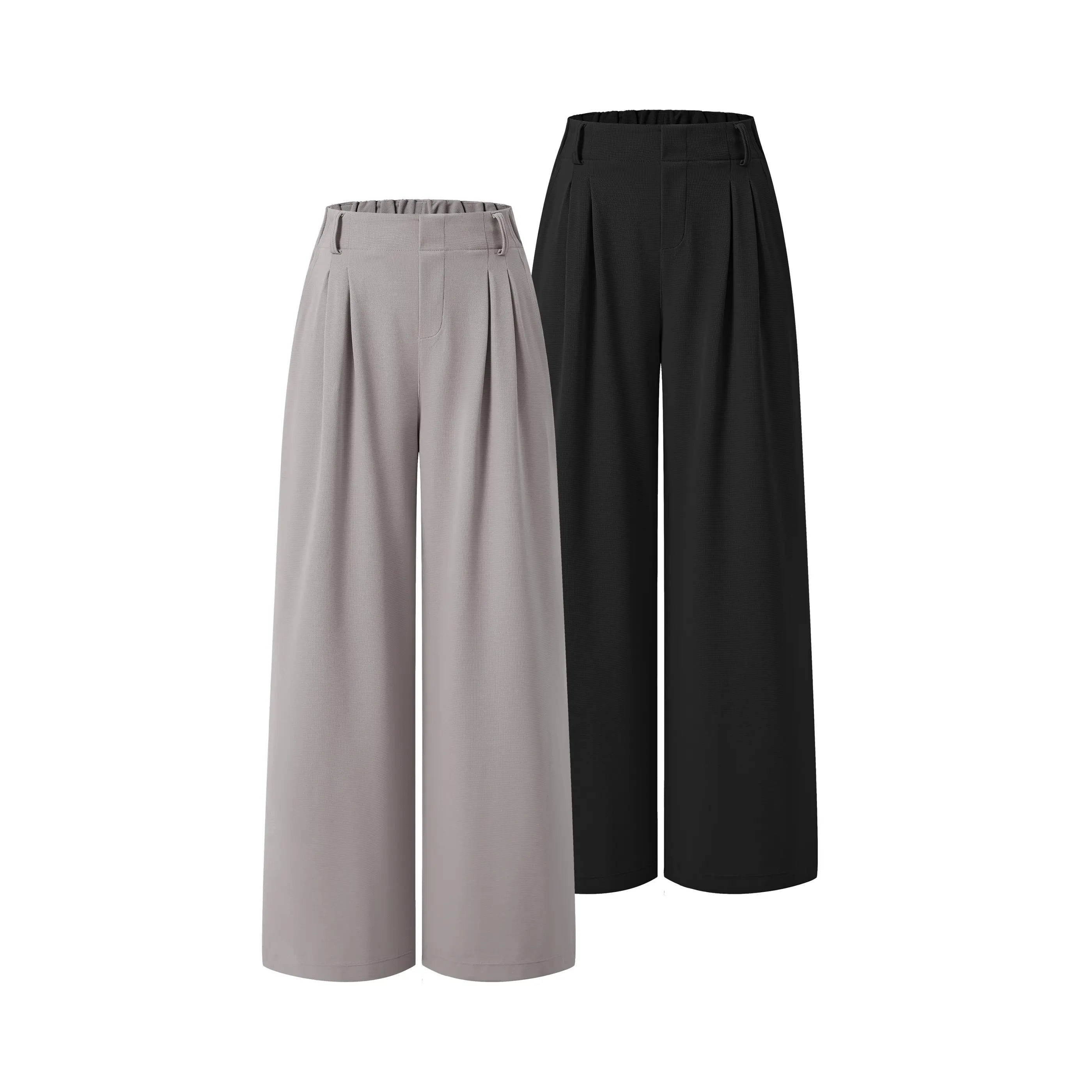 Flex High Waisted Pocket Wide Leg Waffle Work Pants