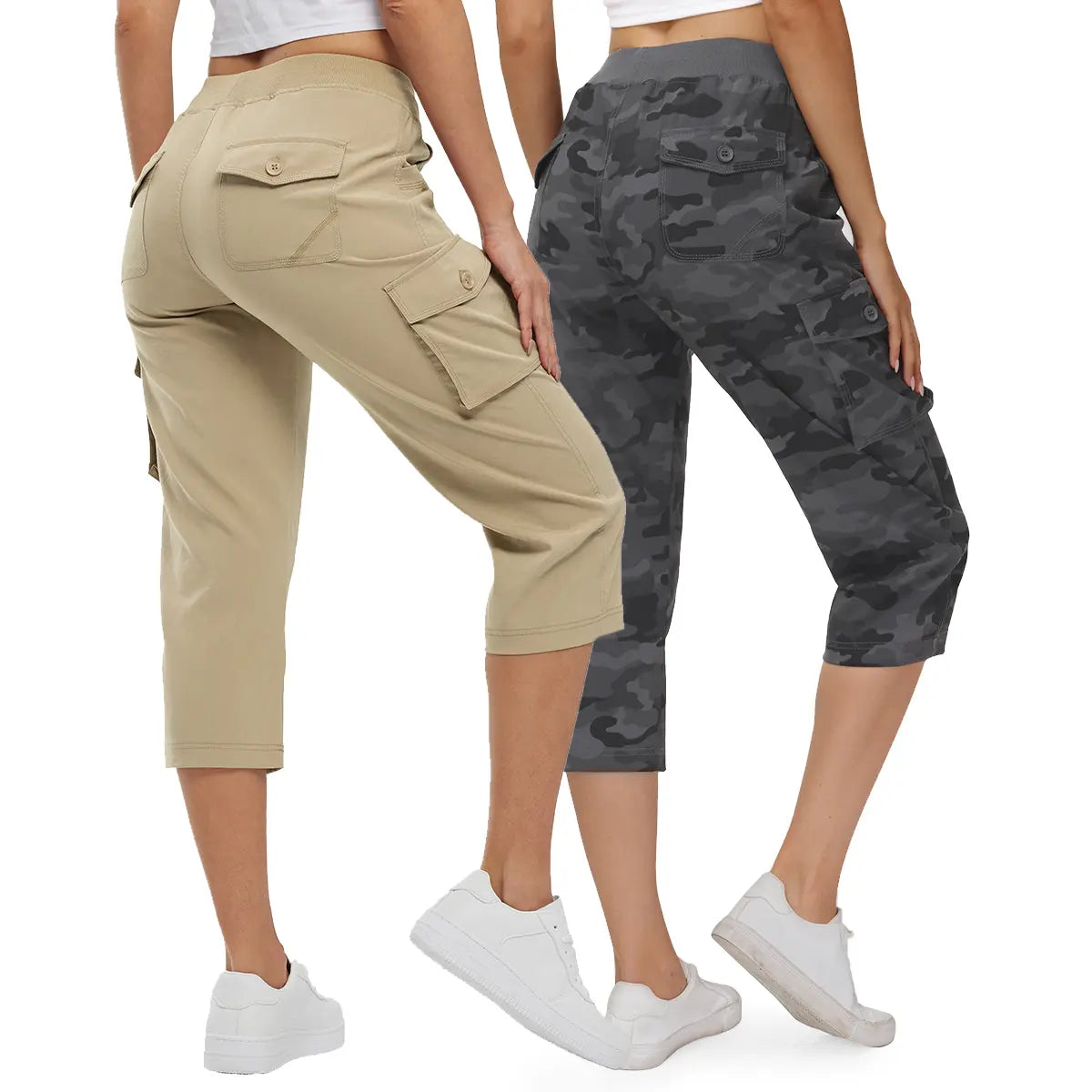 Women's Cargo Capris UP TO XXXXL Outdoor Lightweight Casual  Pants Trip Loose Shorts Summer Style Moms over 30 Comfy wear ootd Bottoms Basic Khaki  Black #outdoorfun