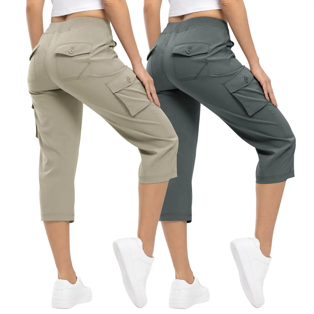 Women's Cargo Capris UP TO XXXXL Outdoor Lightweight Casual  Pants Trip Loose Shorts Summer Style Moms over 30 Comfy wear ootd Bottoms Basic Khaki  Black #outdoorfun